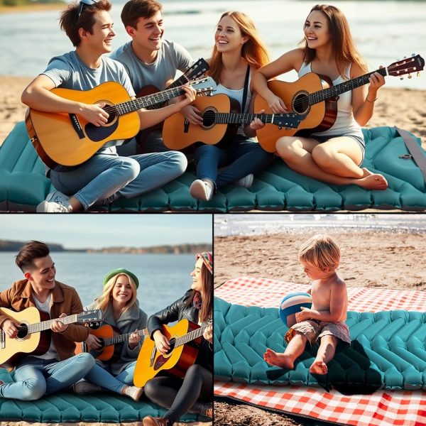 Sleeping Pad with Pillow, Self Inflating Extra-Thick, Ultralight Sleeping Mat, Built-in Pump, Ultimate for Camping, Hiking, Traveling, Airpad, Carry Bag, Compact & Lightweight Air Mattress - Image 5