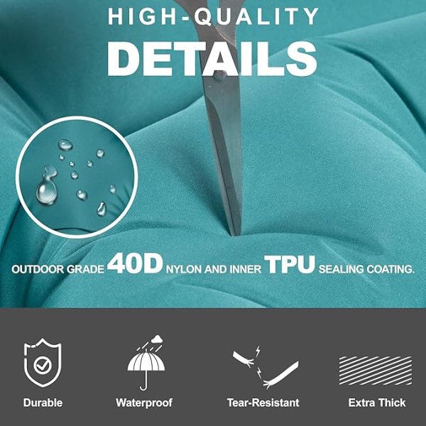 Sleeping Pad with Pillow, Self Inflating Extra-Thick, Ultralight Sleeping Mat, Built-in Pump, Ultimate for Camping, Hiking, Traveling, Airpad, Carry Bag, Compact & Lightweight Air Mattress - Image 4